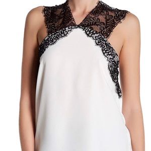 Harlowe & Graham lace trimmed tank